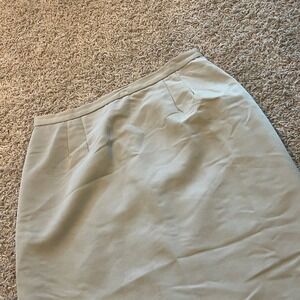 Michele New York Vintage Tan Beige Maxi Skirt Size 16‎ High Waist Back Slit USA